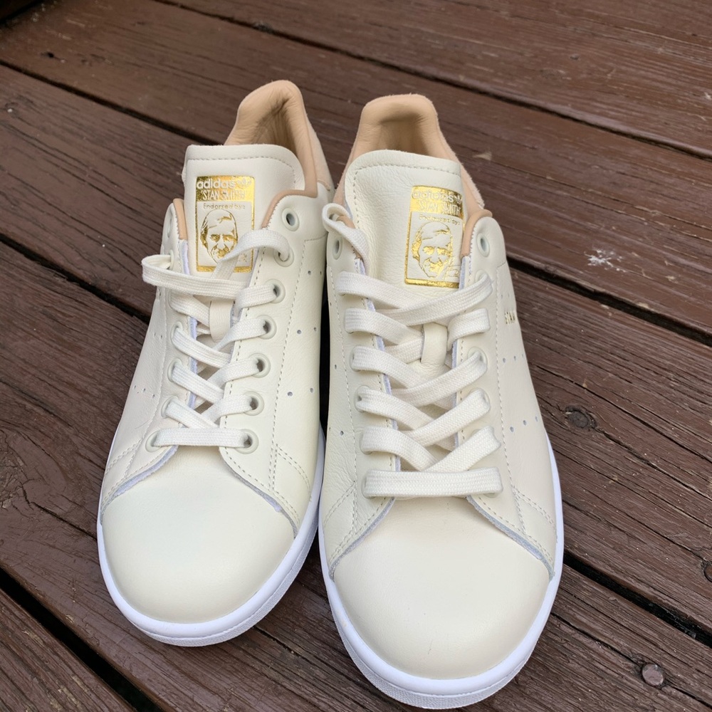 adidas Stan Smith Cream and Tan Sneakers - Picture 4 of 6